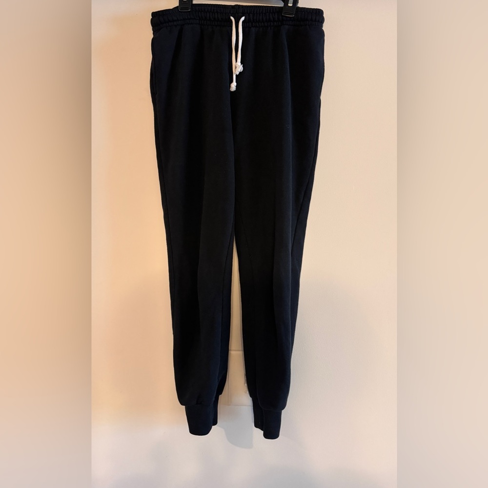WOMENS BLACK COTTON SWEATPANTS